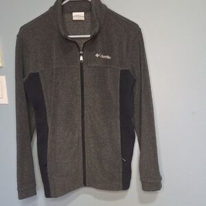 Columbia Fleece Light Jacket Kids 14/16 Gray Black